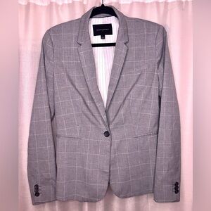 Banana Republic Light Gray Checkered Blazer